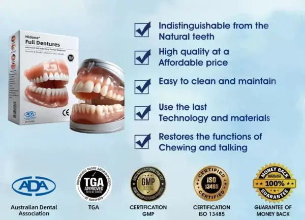 Hidone® Full Denture Set🦷🦷💃Advanced Self-Adjusting Dental Materials (⏰Limited time discount last 30 minutes⏰)